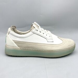 Alma Mater Mens 14 Beta Longwing Golf Shoes White Green Leather Spikeless Casual